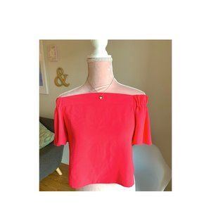 TOPSHOP pink coral blouse size 4